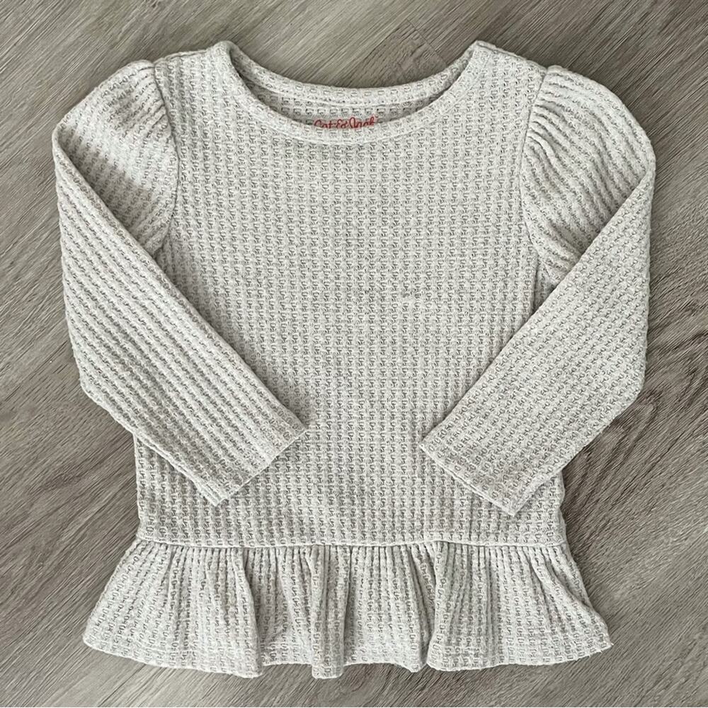 Cat & Jack - Solid Cozy Waffle Long Sleeve T-Shirt